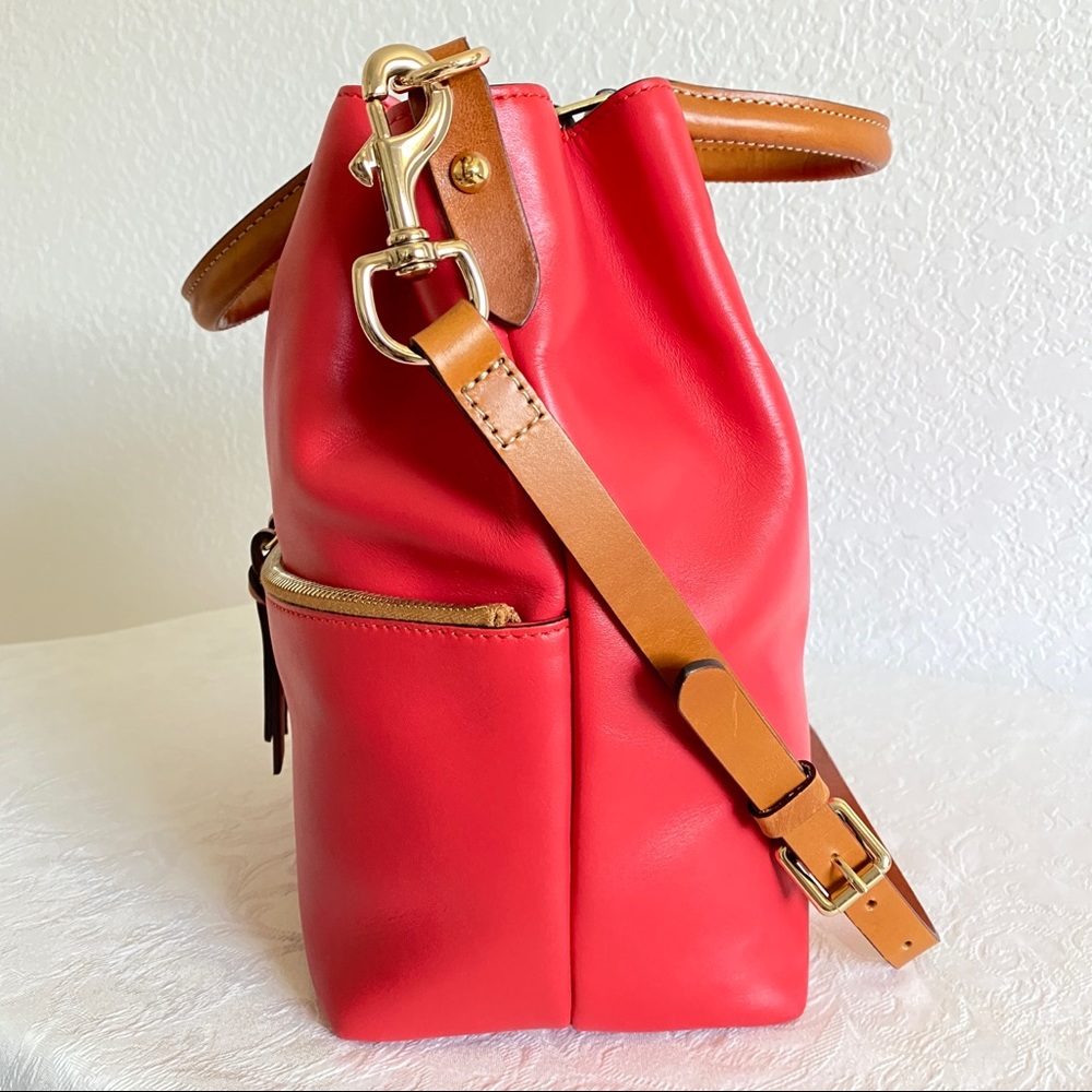Dooney & Bourke large City Dawson Satchel, Red - Picture 3 of 11